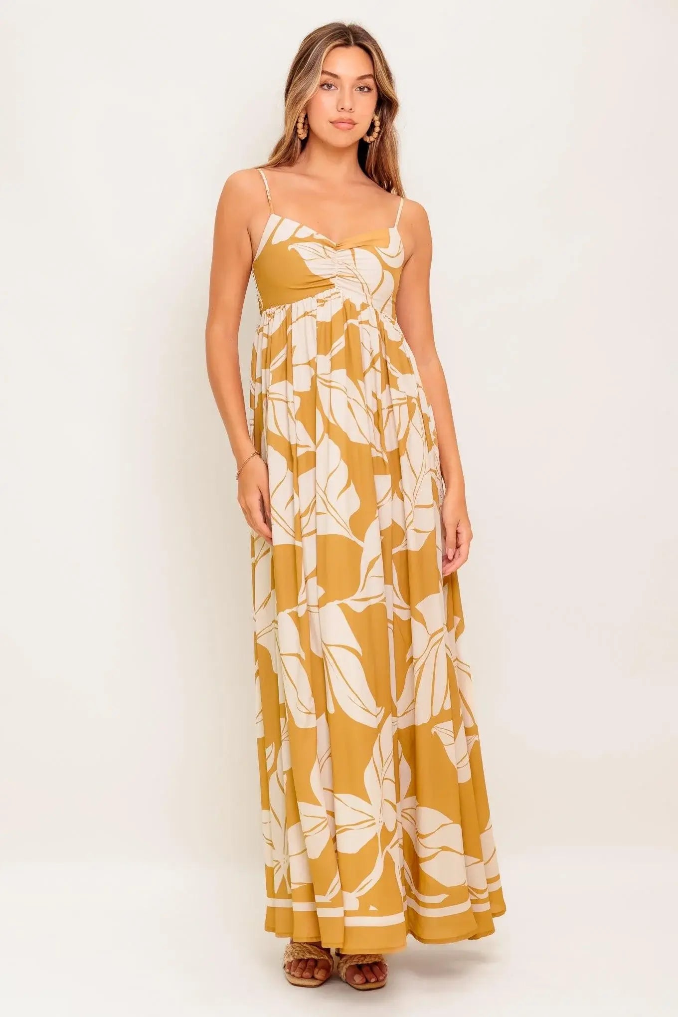 HEART OF HYDRANGEA WOVEN MAXI DRESS - Flying Tomato - Flyclothing LLC