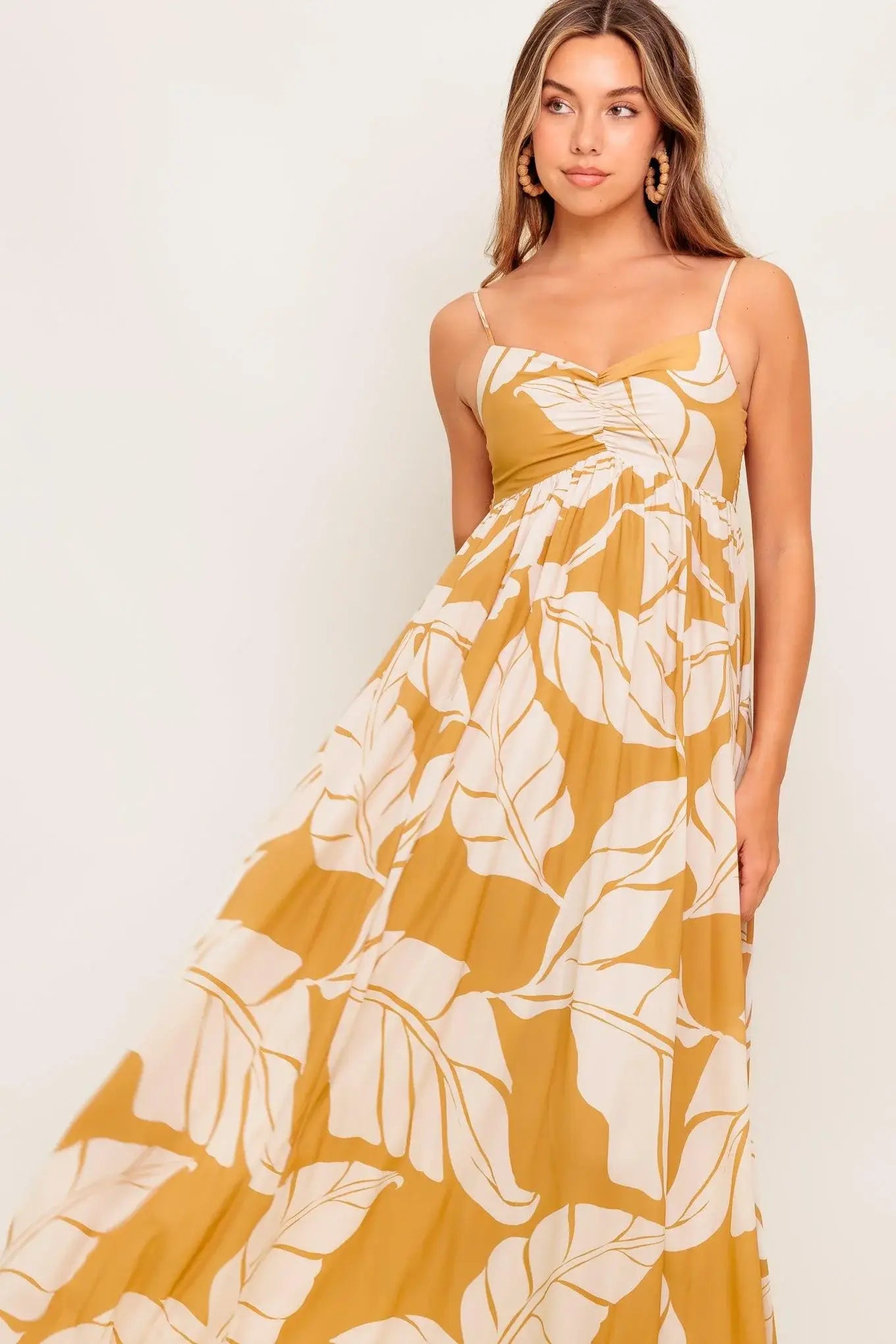 HEART OF HYDRANGEA WOVEN MAXI DRESS - Flying Tomato - Flyclothing LLC
