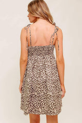 TOO SWEET LEOPARD WOVEN MINI DRESS - Flying Tomato - Flyclothing LLC