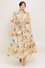 HAZEL DREAM IVORY WOVEN MIDI DRESS - Flying Tomato - Flyclothing LLC