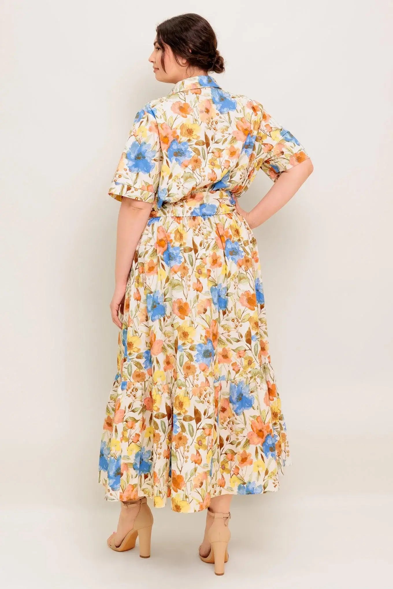 HAZEL DREAM IVORY WOVEN MIDI DRESS - Flying Tomato - Flyclothing LLC