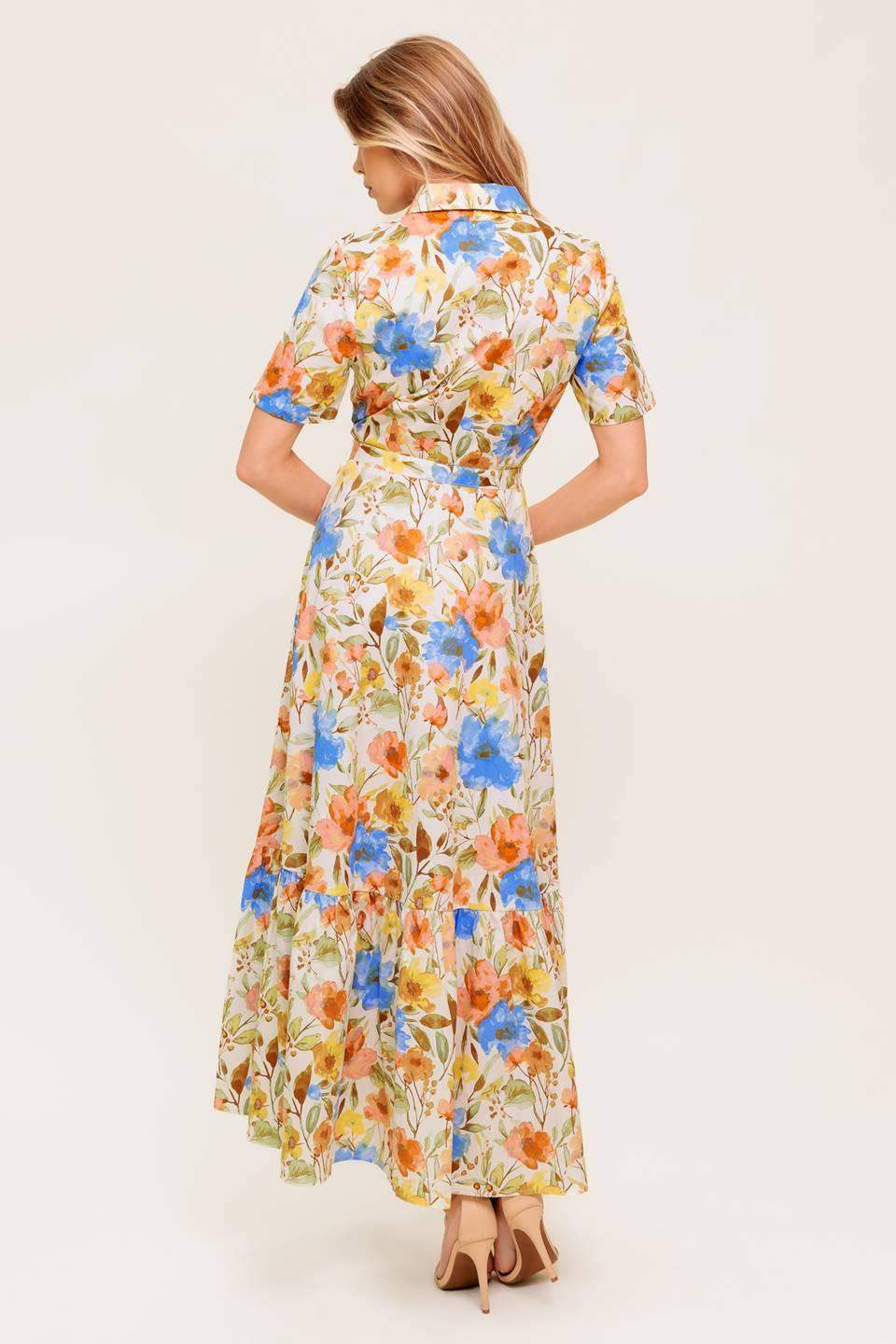 HAZEL DREAM IVORY WOVEN MIDI DRESS - Flying Tomato - Flyclothing LLC