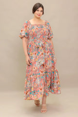ROSY TWILIGHT WOVEN MIDI DRESS - Flying Tomato - Flyclothing LLC
