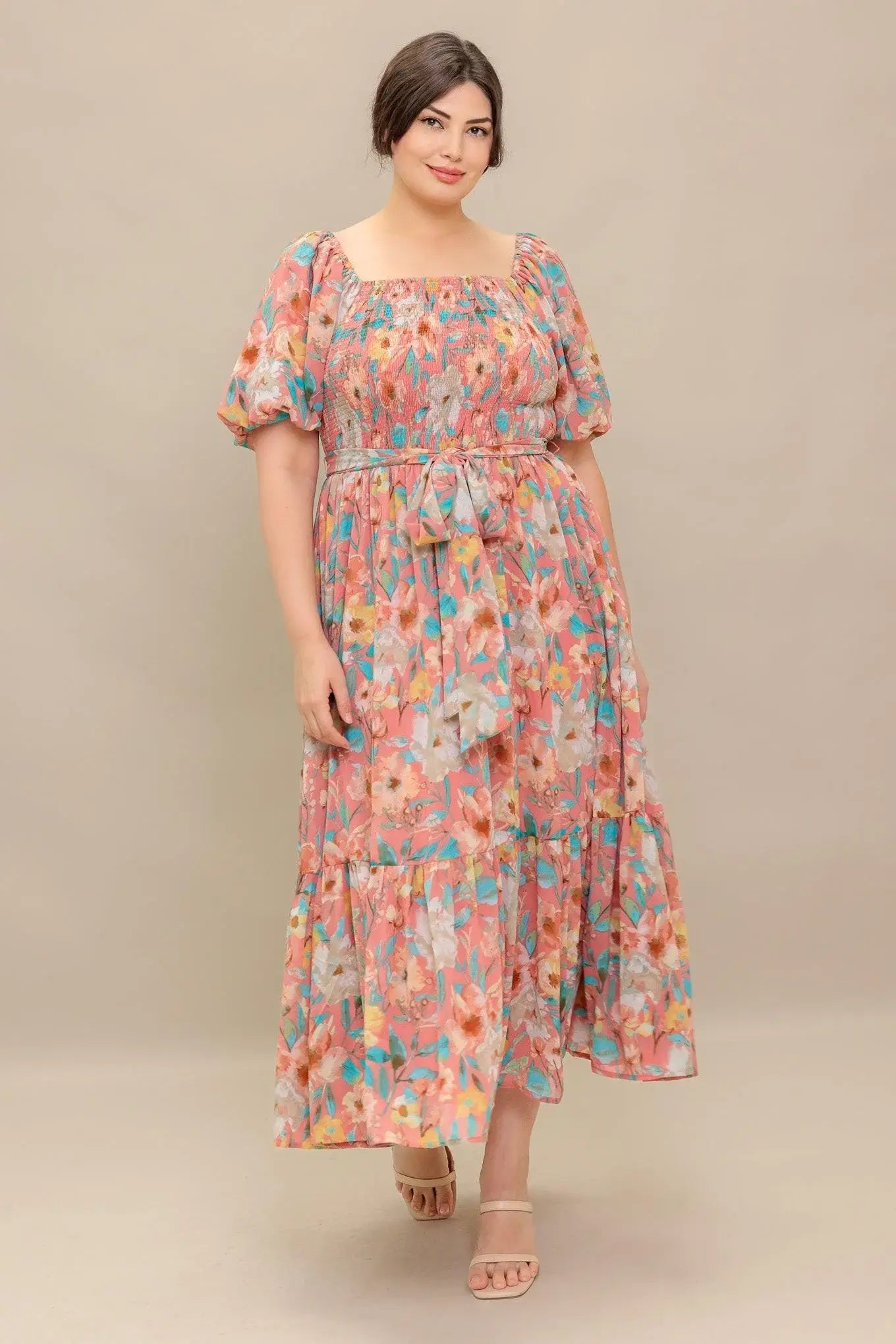 ROSY TWILIGHT WOVEN MIDI DRESS - Flying Tomato - Flyclothing LLC