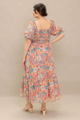 ROSY TWILIGHT WOVEN MIDI DRESS - Flying Tomato - Flyclothing LLC