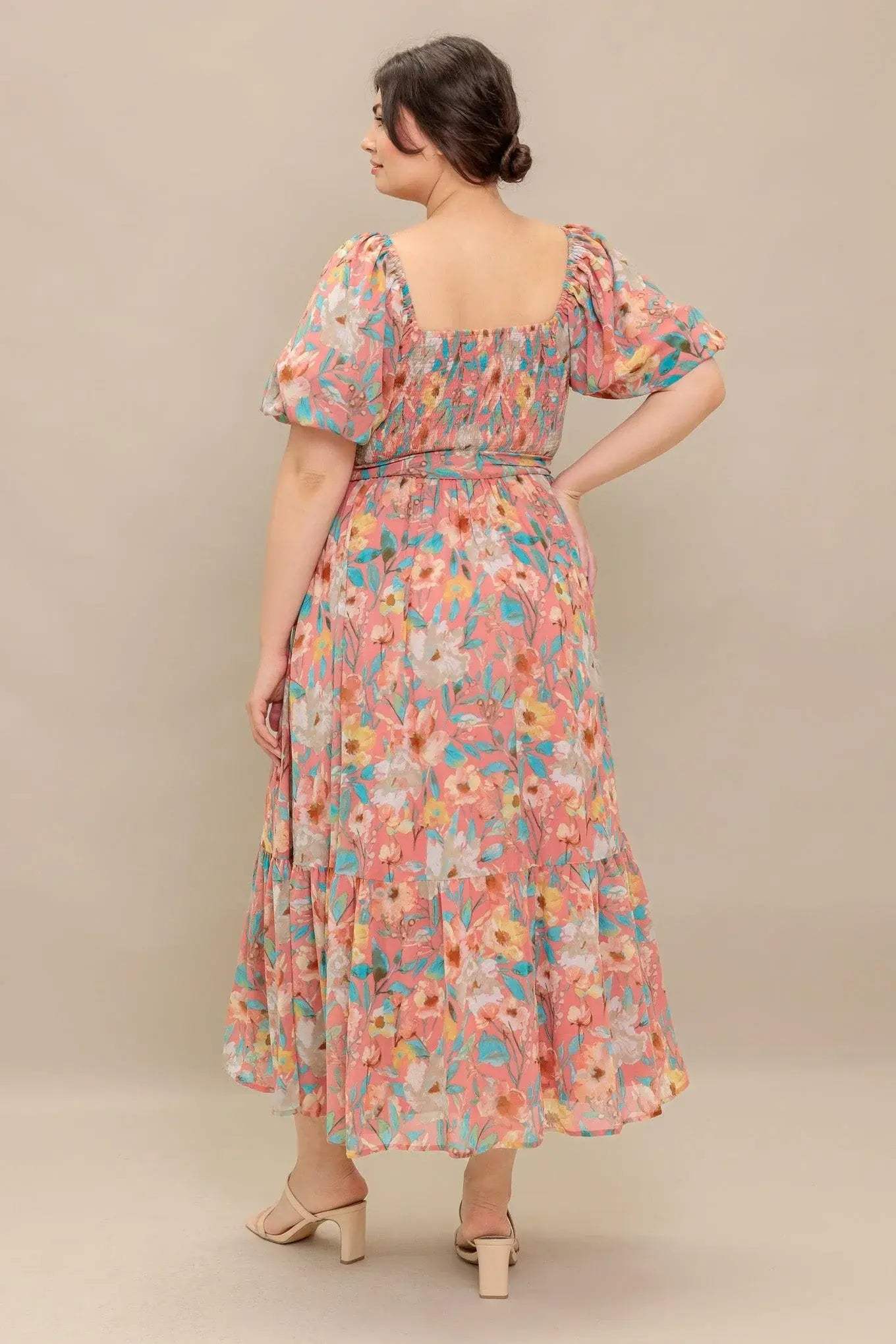 ROSY TWILIGHT WOVEN MIDI DRESS - Flying Tomato - Flyclothing LLC