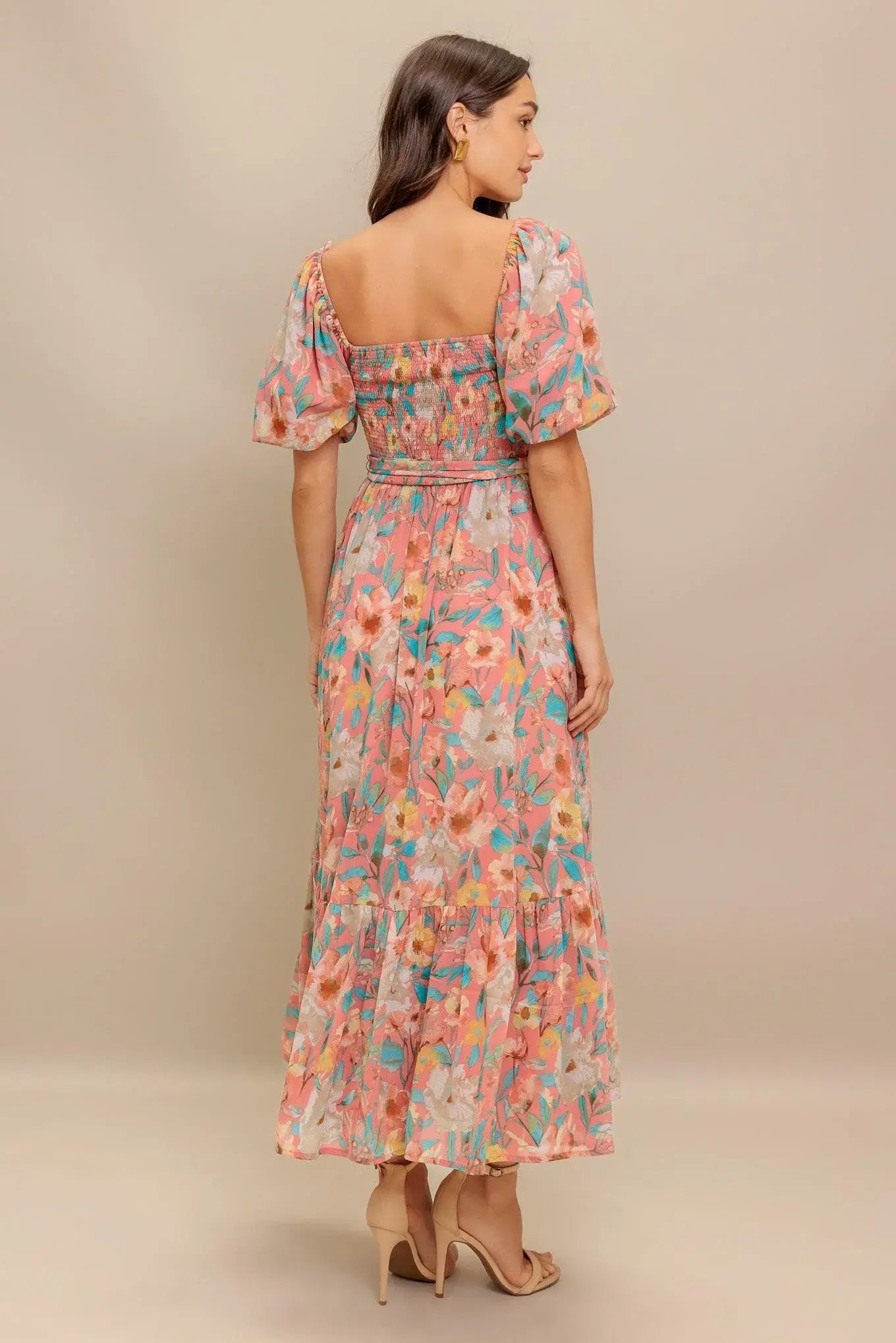 ROSY TWILIGHT WOVEN MIDI DRESS - Flying Tomato - Flyclothing LLC