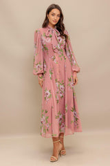 BLUSH BOTANICA WOVEN MIDI DRESS