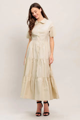 WORTH THE WAIT WOVEN MIDI DRESS - Flying Tomato - Flyclothing LLC