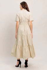WORTH THE WAIT WOVEN MIDI DRESS - Flying Tomato - Flyclothing LLC
