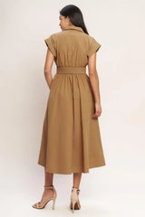 LOVE YOU MORE WOVEN MIDI DRESS - Flying Tomato - Flyclothing LLC