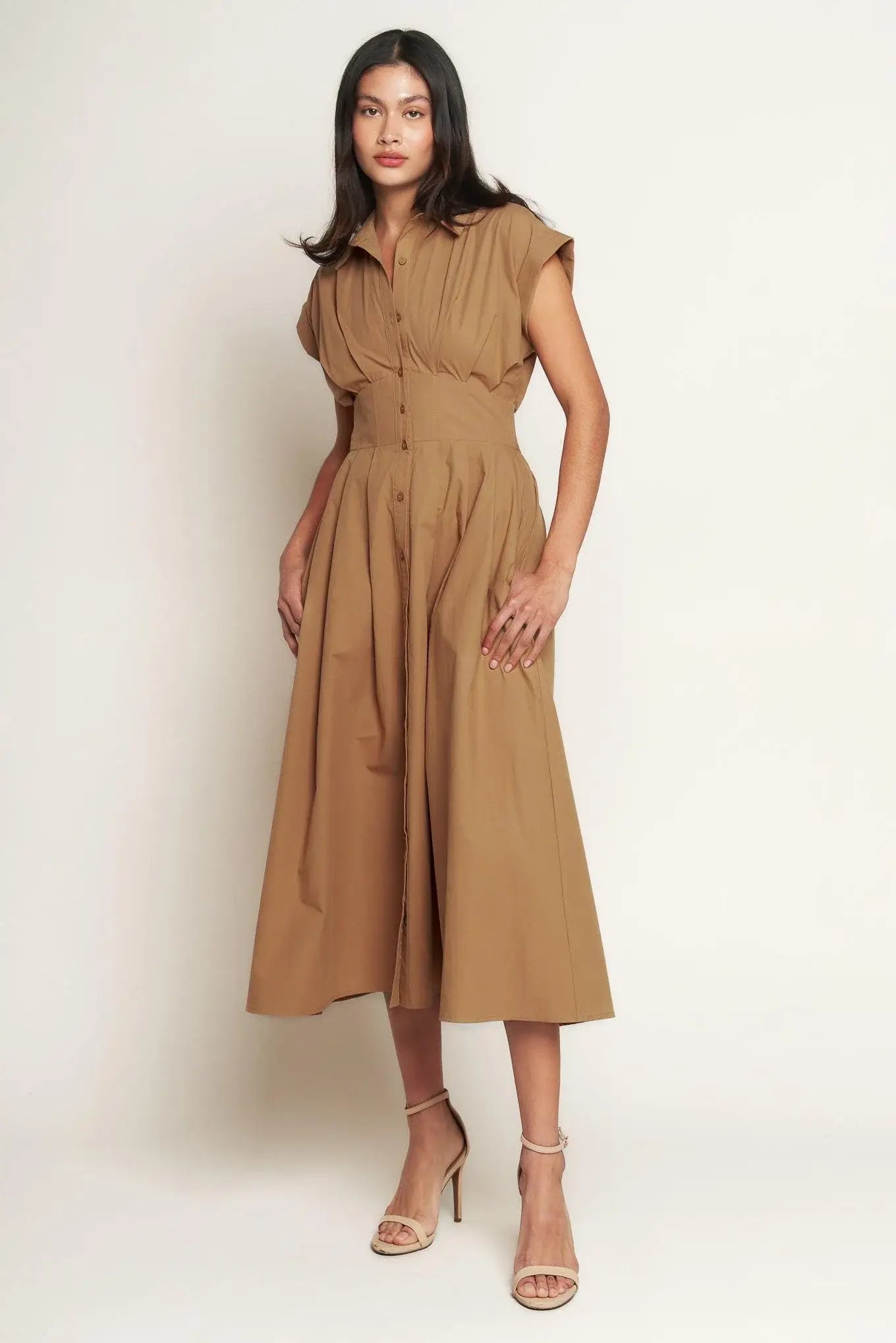 LOVE YOU MORE WOVEN MIDI DRESS - Flying Tomato - Flyclothing LLC