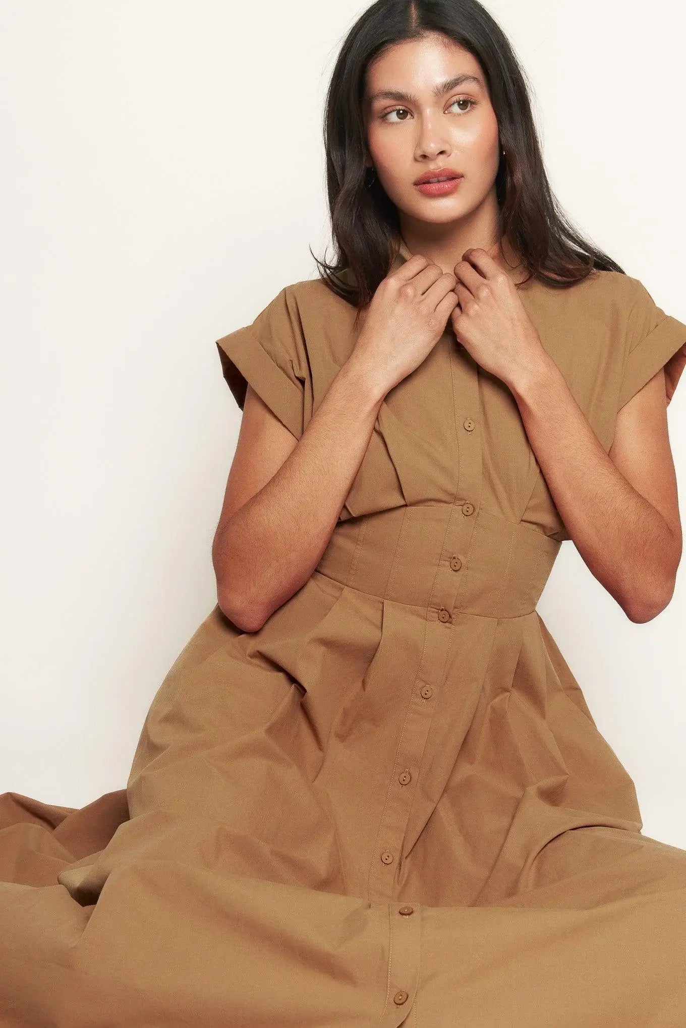 LOVE YOU MORE WOVEN MIDI DRESS - Flying Tomato - Flyclothing LLC