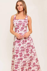 MOJITO MOOD BERRY WOVEN MIDI DRESS - Flying Tomato - Flyclothing LLC