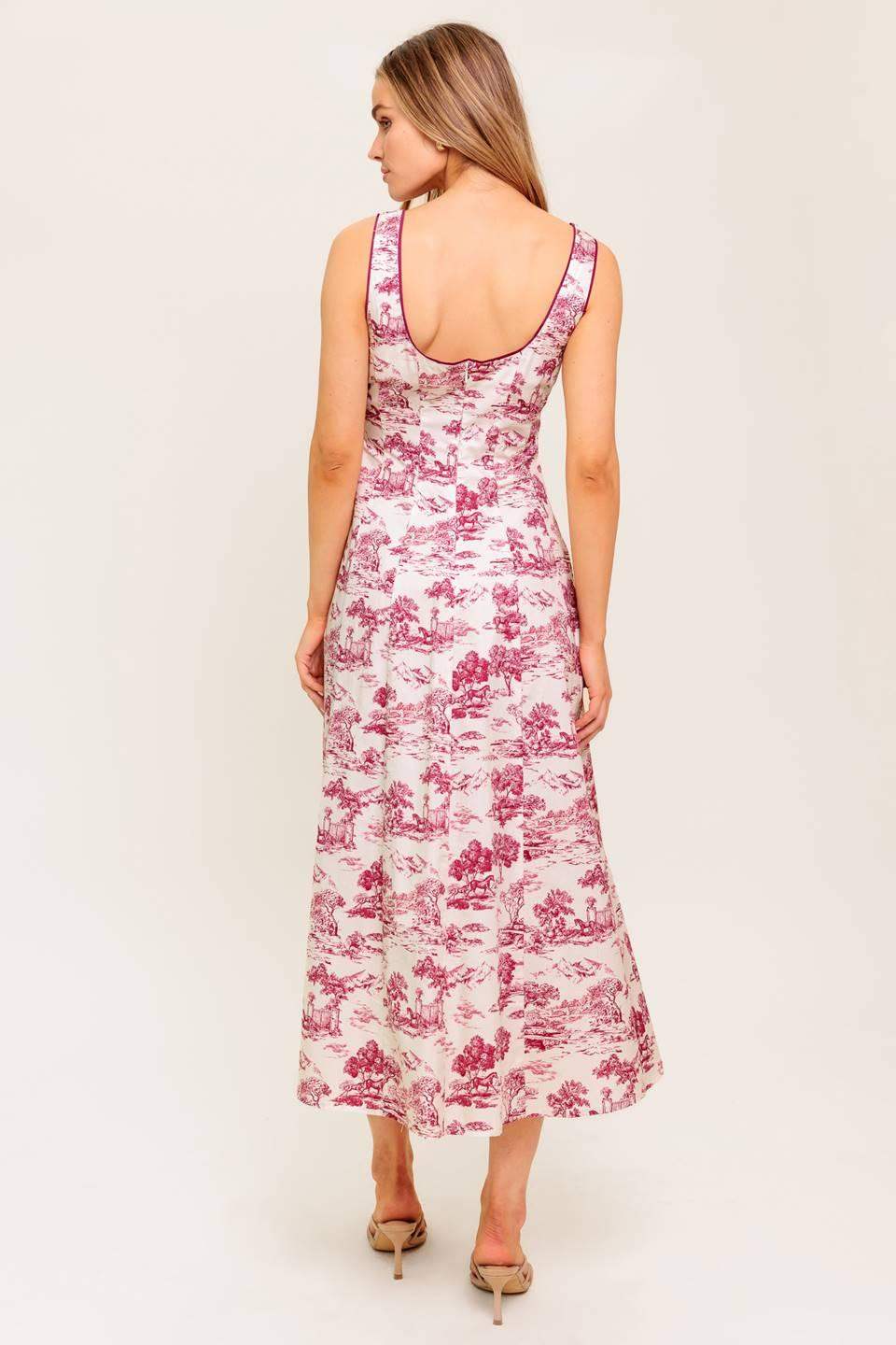 MOJITO MOOD BERRY WOVEN MIDI DRESS - Flying Tomato - Flyclothing LLC