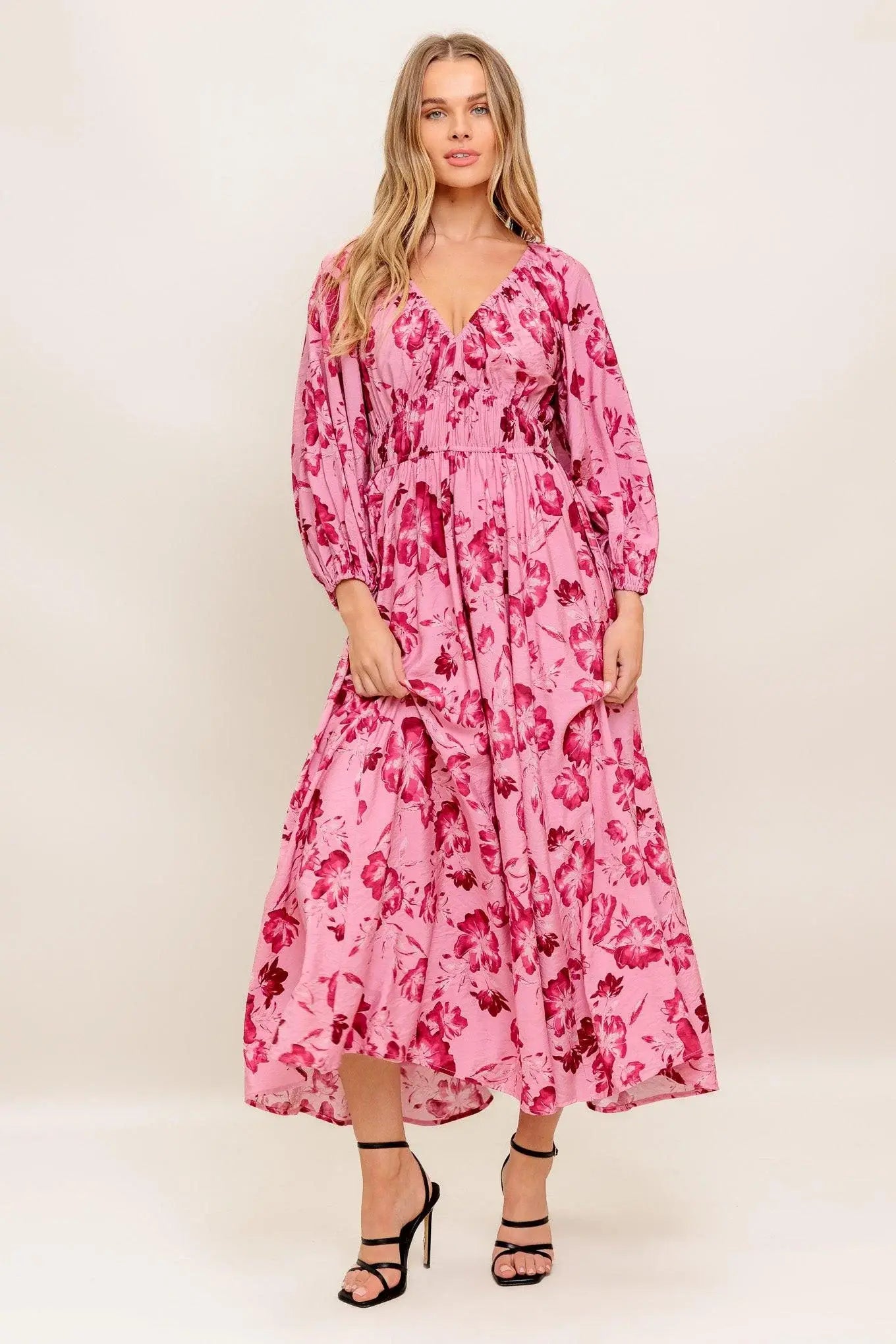 HONEY BUN MOUVE WOVEN MIDI DRESS - Flying Tomato - Flyclothing LLC