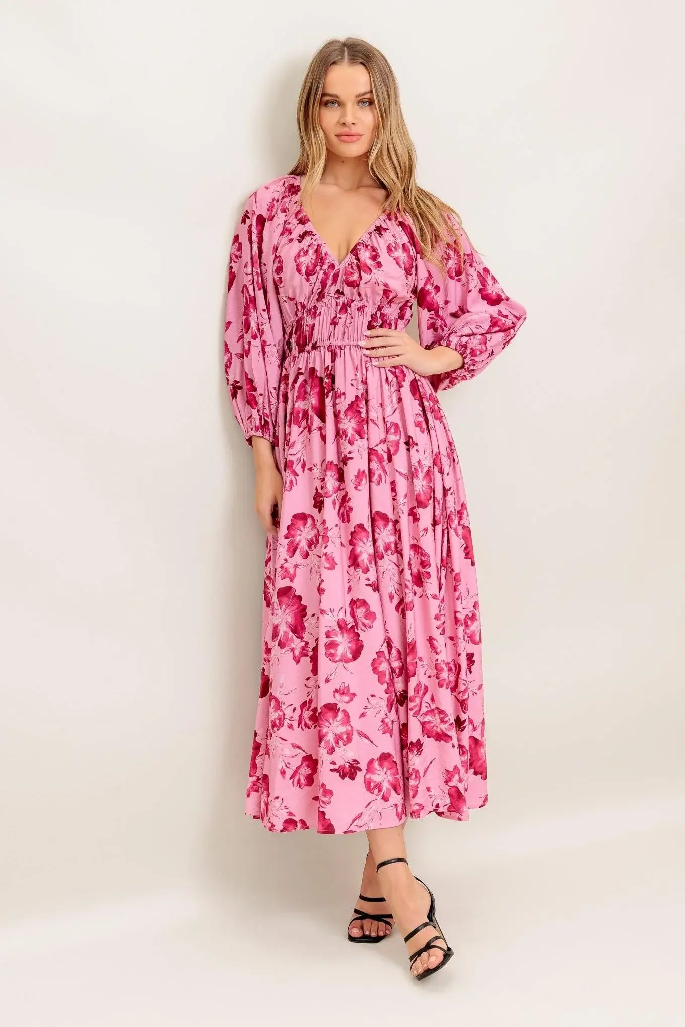 HONEY BUN MOUVE WOVEN MIDI DRESS - Flying Tomato - Flyclothing LLC