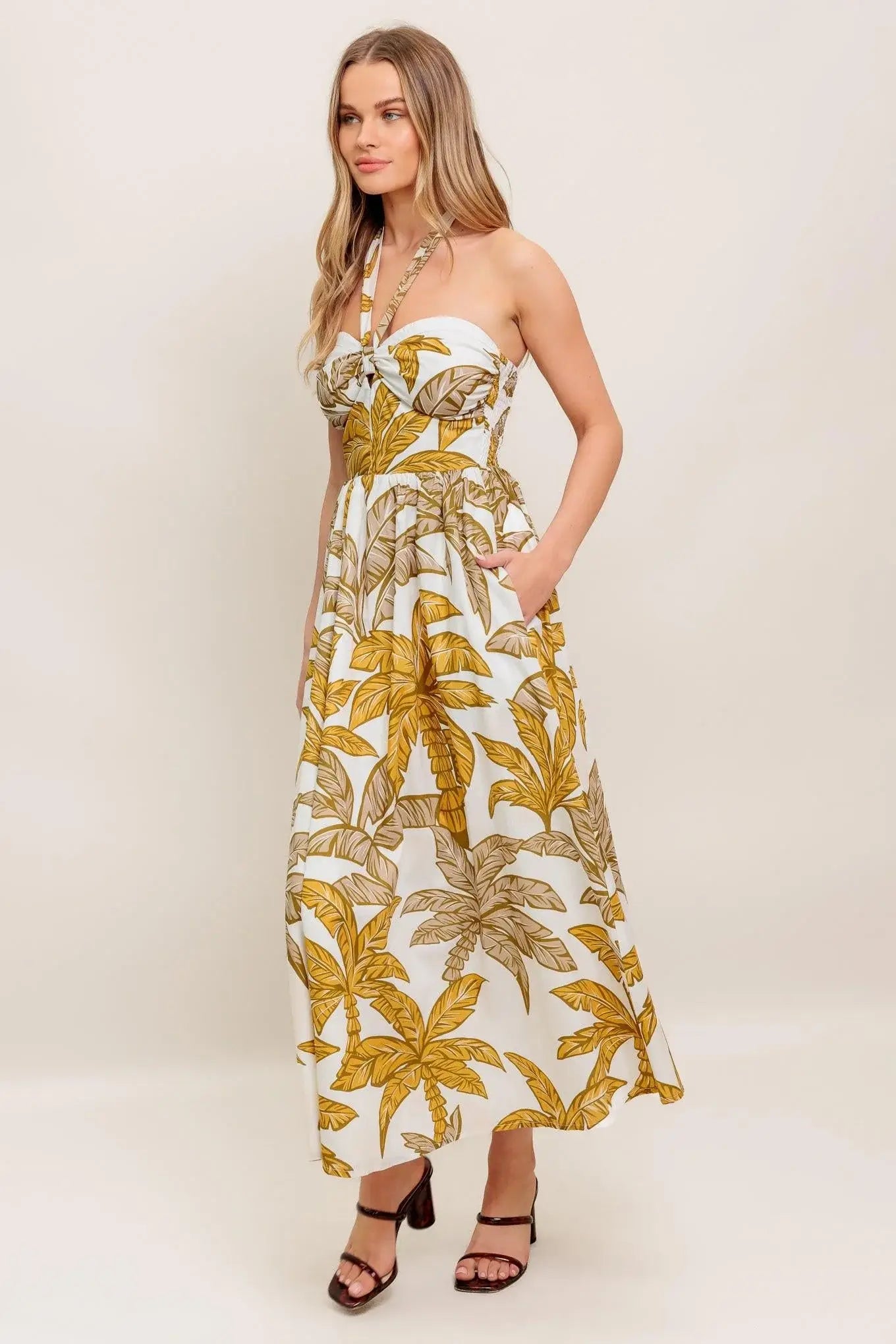 PETITE LOVE WOVEN MIDI DRESS - Flying Tomato - Flyclothing LLC