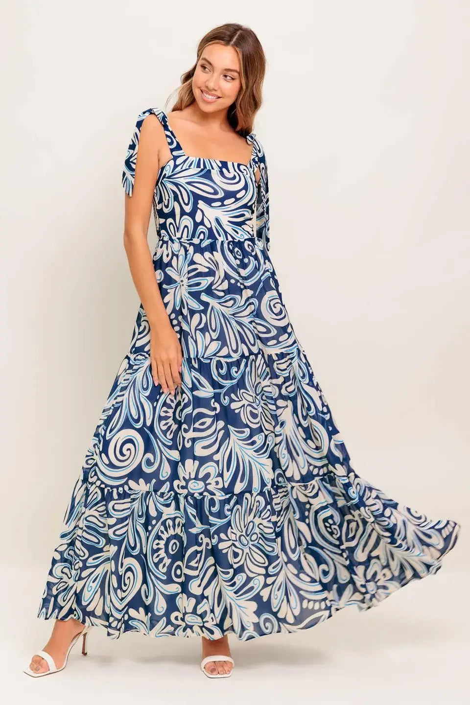 ISLAND SERENADE NAVY WOVEN MAXI DRESS - Flying Tomato - Flyclothing LLC