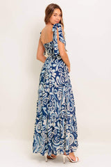 ISLAND SERENADE NAVY WOVEN MAXI DRESS - Flying Tomato - Flyclothing LLC