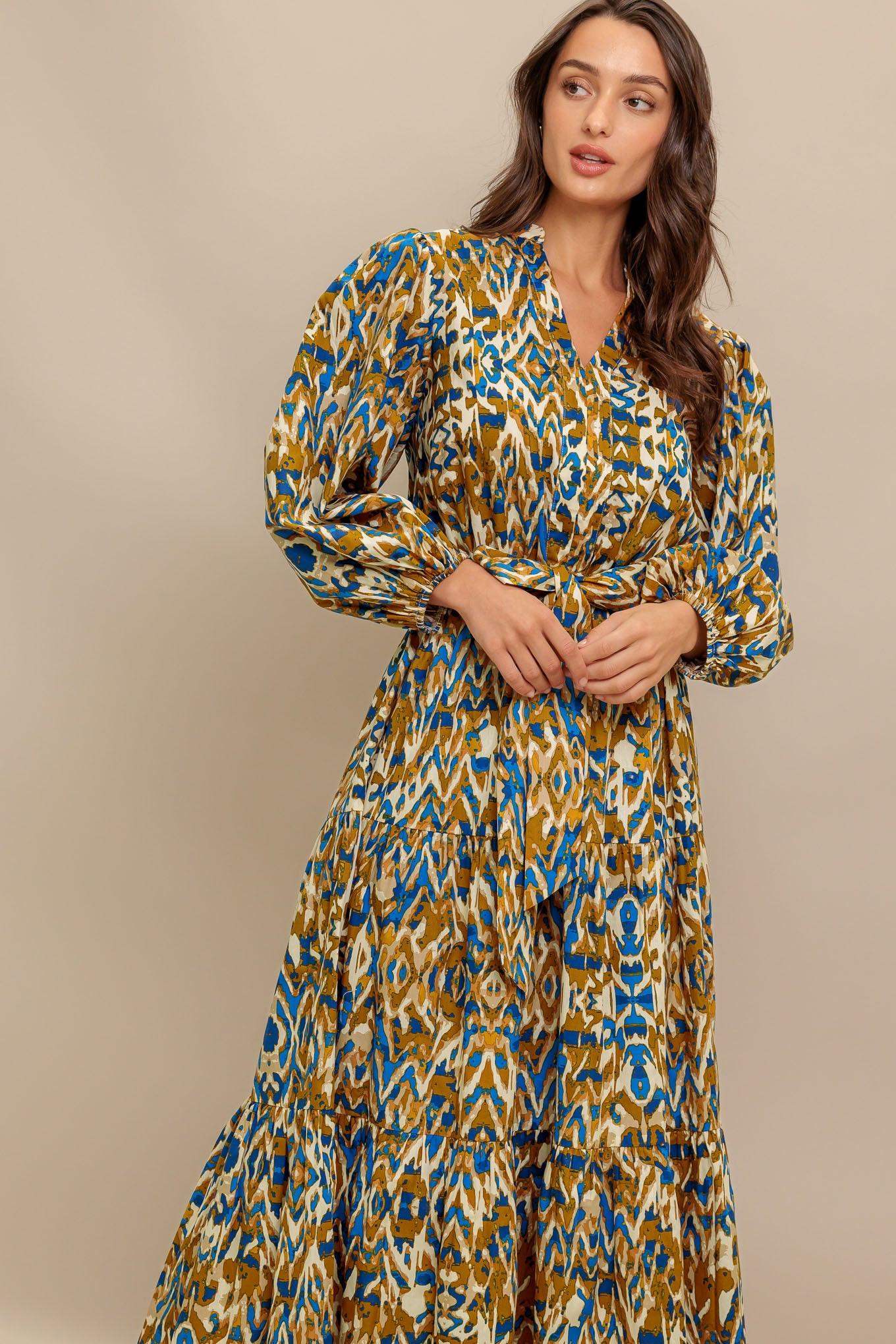 TERRA VISION WOVEN MIDI DRESS - Flying Tomato - Flyclothing LLC