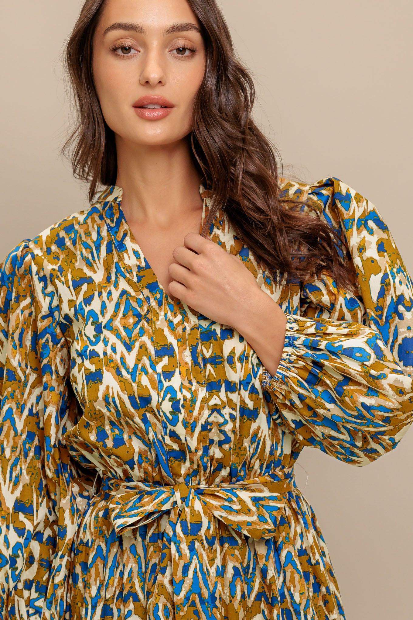 TERRA VISION WOVEN MIDI DRESS - Flying Tomato - Flyclothing LLC
