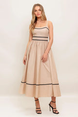 QUIET LUXE STRAP WOVEN MIDI DRESS - Flying Tomato - Flyclothing LLC