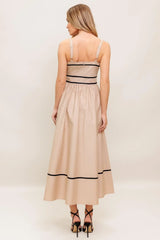 QUIET LUXE STRAP WOVEN MIDI DRESS - Flying Tomato - Flyclothing LLC
