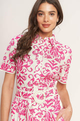 FESTA BLOSSOM WOVEN MIDI SHIRT DRESS - Flying Tomato - Flyclothing LLC