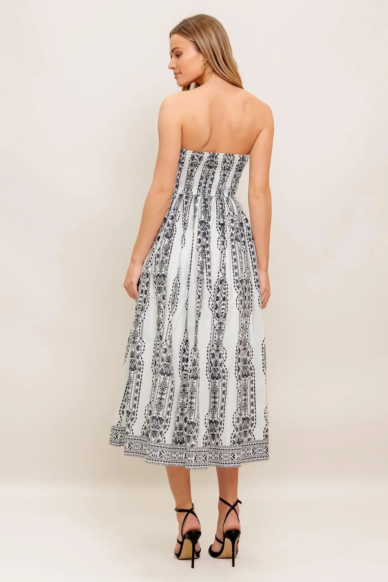 SUMMER SILHOUETTE WOVEN MIDI DRESS - Flying Tomato - Flyclothing LLC
