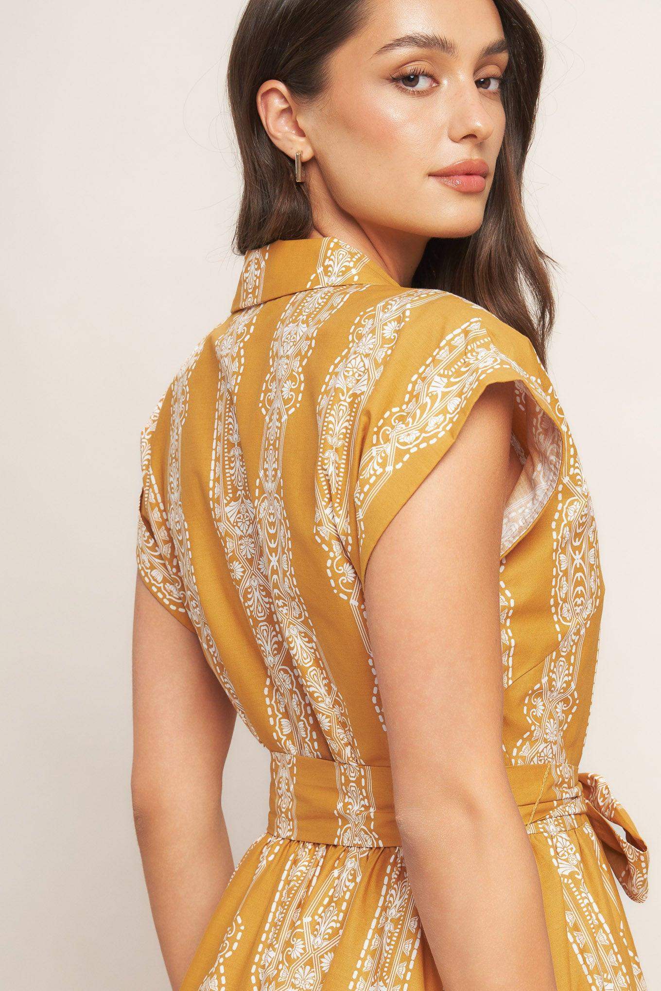 DESERT BLOOM WOVEN MIDI DRESS - Flying Tomato - Flyclothing LLC
