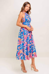 SUN-KISSED FLOWER WOVEN MIDI DRESS - Flying Tomato - Flyclothing LLC