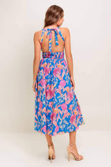 SUN-KISSED FLOWER WOVEN MIDI DRESS - Flying Tomato - Flyclothing LLC