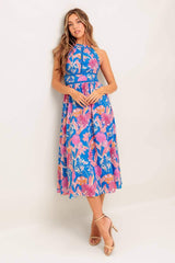 SUN-KISSED FLOWER WOVEN MIDI DRESS - Flying Tomato - Flyclothing LLC