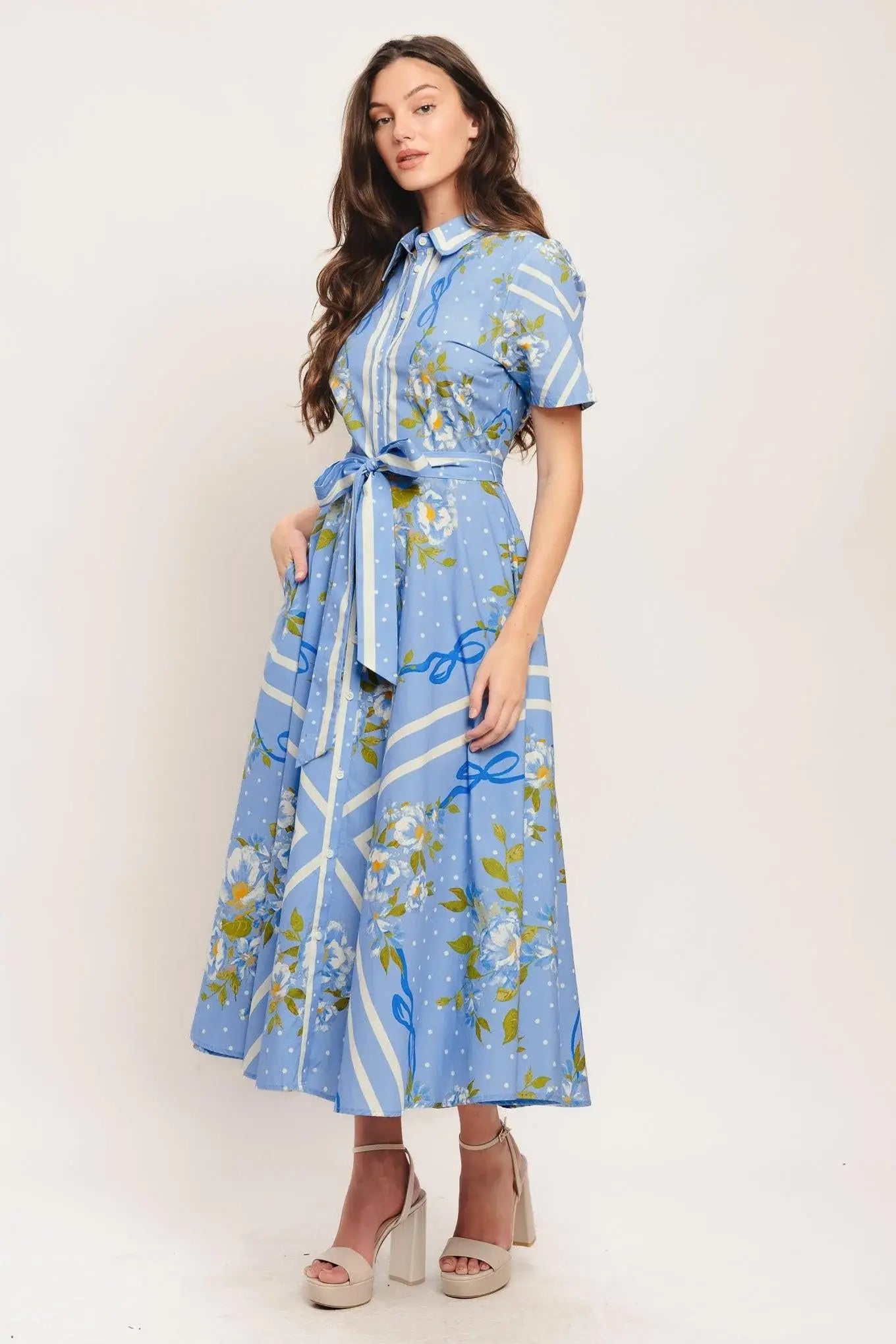 SWEET SOPHISTICATE WOVEN MIDI DRESS - Flying Tomato - Flyclothing LLC
