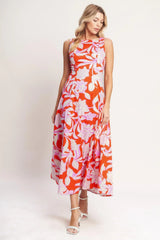 PALM ROMANCE WOVEN MIDI DRESS - Flying Tomato - Flyclothing LLC