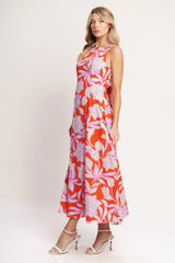 PALM ROMANCE WOVEN MIDI DRESS - Flying Tomato - Flyclothing LLC