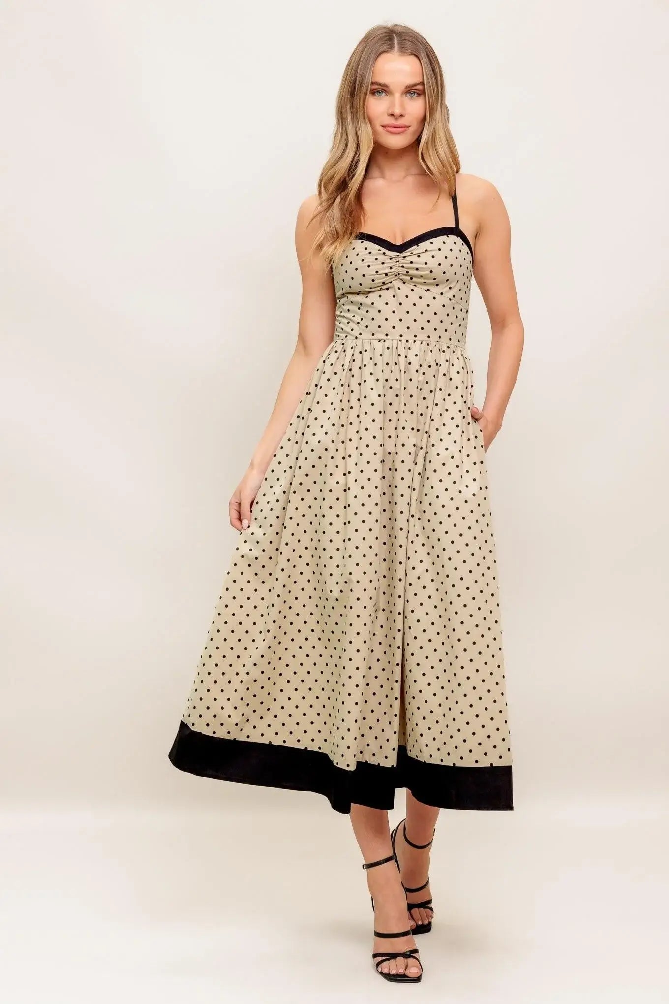 POLKA PASSION WOVEN MAXI DRESS - Flying Tomato - Flyclothing LLC