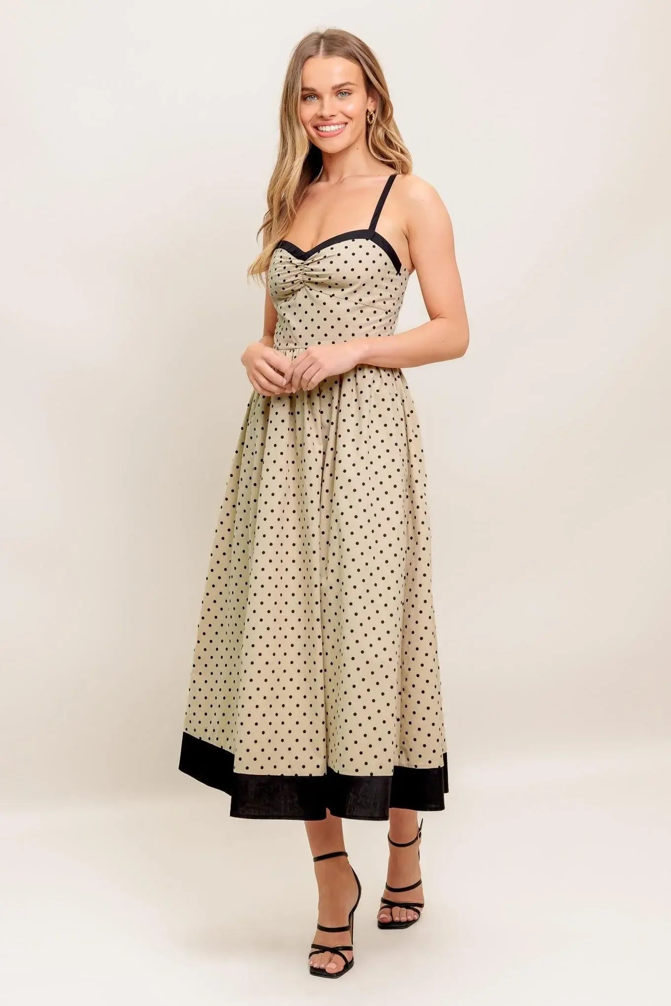 POLKA PASSION WOVEN MAXI DRESS - Flying Tomato - Flyclothing LLC