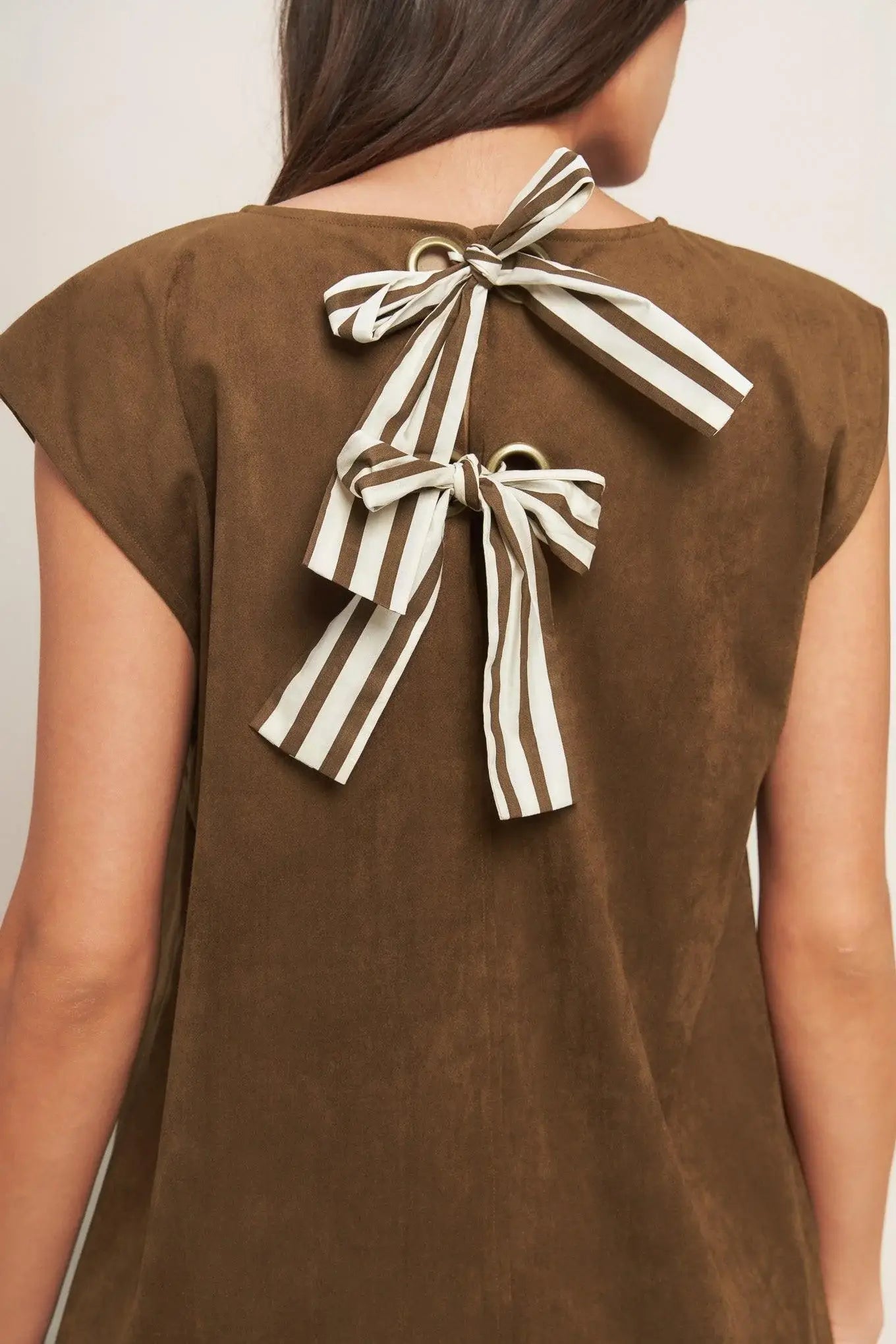 QUIET LUXURY EDGE FAUX SUEDE MIDI SHIFT DRESS - Flying Tomato - Flyclothing LLC