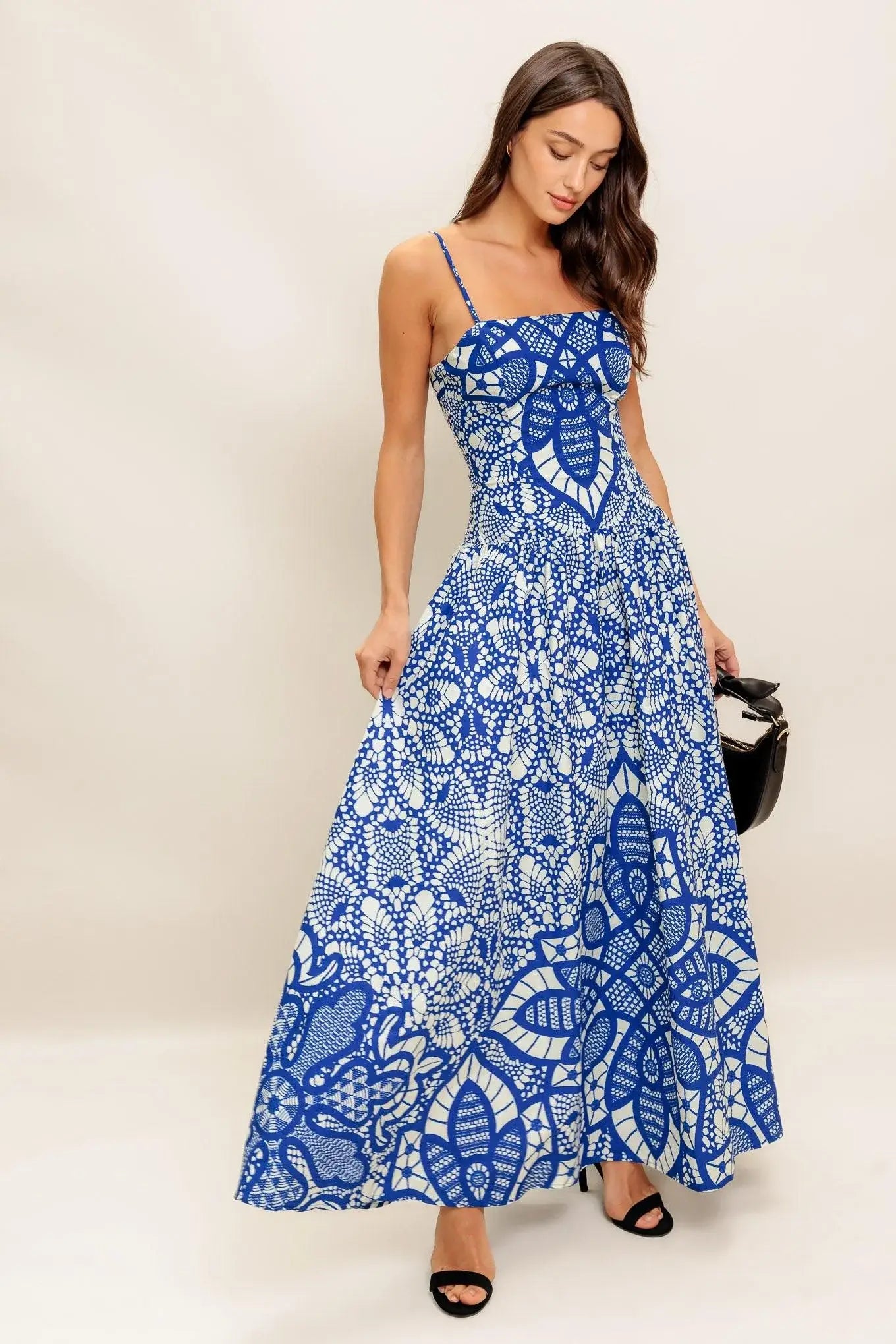 SEA ORNAMENT WOVEN ANKLE DRESS - Flying Tomato - Flyclothing LLC