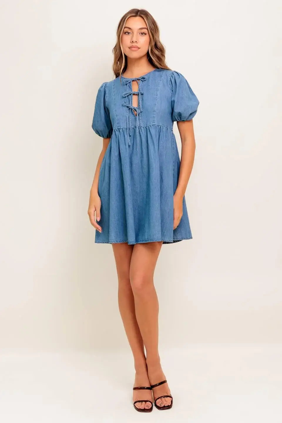 SUNSET GETAWAY DENIM MINI DRESS - Flying Tomato - Flyclothing LLC