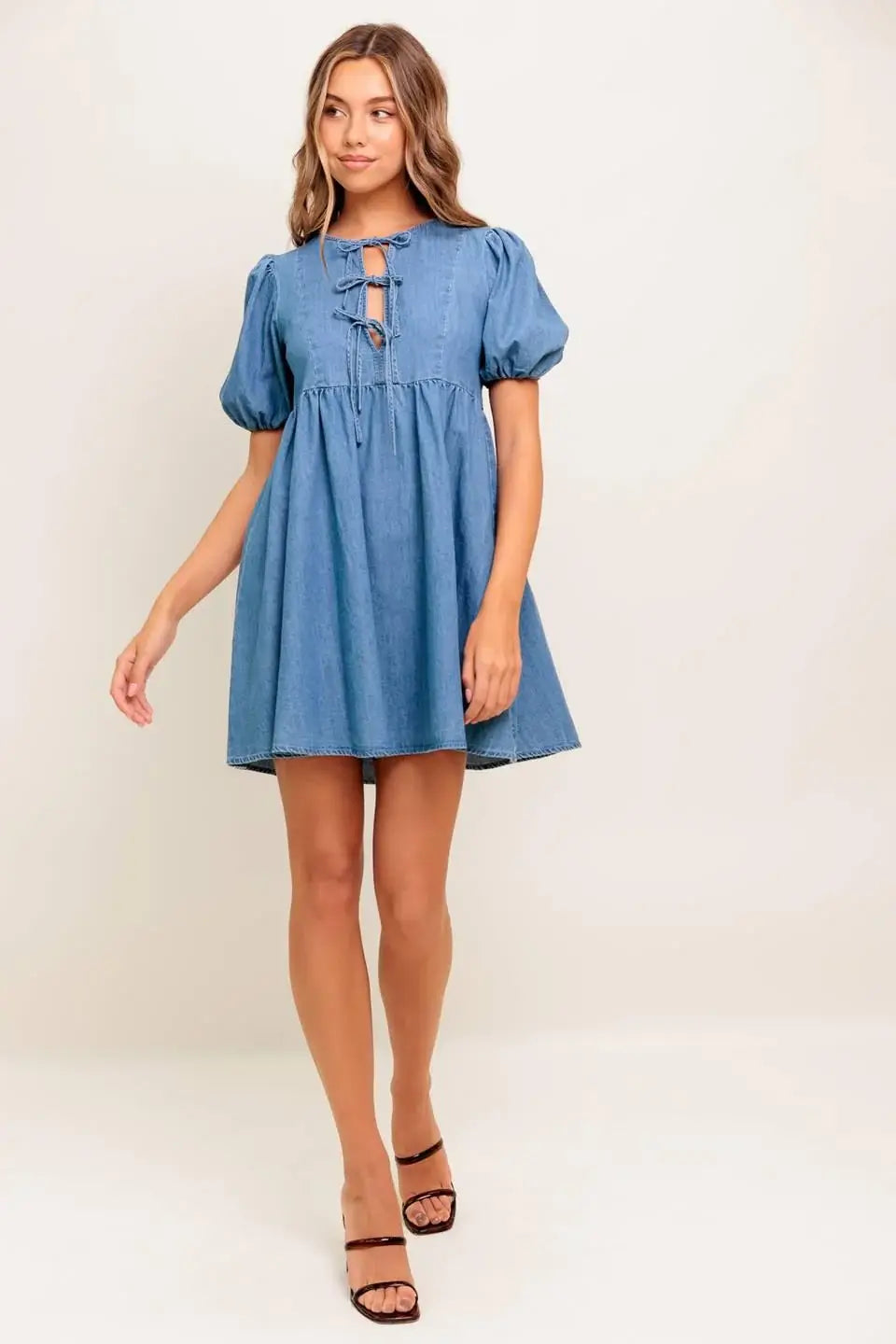 SUNSET GETAWAY DENIM MINI DRESS - Flying Tomato - Flyclothing LLC