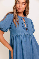 SUNSET GETAWAY DENIM MINI DRESS - Flying Tomato - Flyclothing LLC