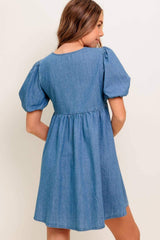 SUNSET GETAWAY DENIM MINI DRESS - Flying Tomato - Flyclothing LLC