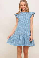 CUPCAKE SMILE WOVEN EYELET BABYDOLL DRESS - Flying Tomato - Flyclothing LLC