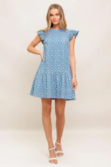 CUPCAKE SMILE WOVEN EYELET BABYDOLL DRESS - Flying Tomato - Flyclothing LLC