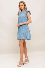 CUPCAKE SMILE WOVEN EYELET BABYDOLL DRESS - Flying Tomato - Flyclothing LLC