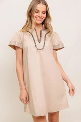 CALM SILHOUETTE WOVEN MINI DRESS - Flying Tomato - Flyclothing LLC