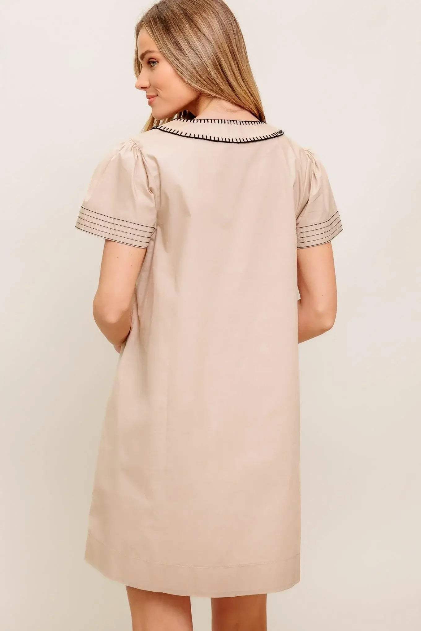 CALM SILHOUETTE WOVEN MINI DRESS - Flying Tomato - Flyclothing LLC